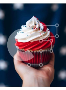 Σετ των 2 Intra Συλλεκτικό Ξύλινο Παζλ Plywood  4mm - Cupcake με θέμα την αμερικανική σημαία για τον εορτασμό της 4ης Ιουλίου Σε Ξύλινο Κουτί - Διαστάσεις: 10x10 cm – 25 κομμάτια