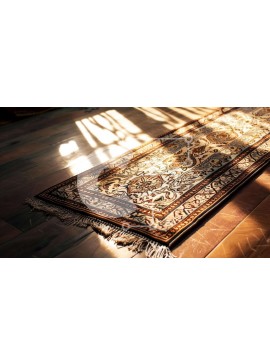 Intra Συλλεκτικό Ξύλινο Παζλ Plywood  4mm - Κομψό χαλί σε ξύλινο πάτωμα με φως του ήλιου Σε Ξύλινο Κουτί - Διαστάσεις Puzzle: 10x10 cm – 25 κομμάτια