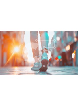 Intra Συλλεκτικό Ξύλινο Παζλ Plywood  4mm - Πρόσωπο που περπατά στην αστική οδό στο ηλιοβασίλεμα Σε Ξύλινο Κουτί - Διαστάσεις Puzzle: 10x10 cm – 25 κομμάτια