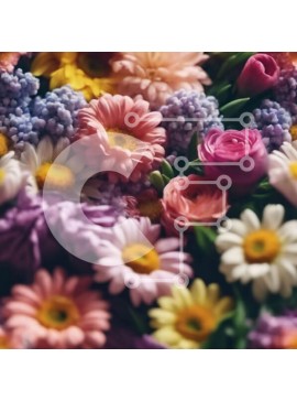 Intra Συλλεκτικό Ξύλινο Παζλ Plywood  4mm - Πολύχρωμο μπουκέτο λουλουδιών με μαργαρίτες, κρίνους και γαρύφαλλα Σε Ξύλινο Κουτί - Διαστάσεις: 10x10 cm – 25 κομμάτια
