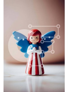 Intra Συλλεκτικό Ξύλινο Παζλ Plywood  4mm - Πατριωτικό ειδώλιο αγγέλου Σε Ξύλινο Κουτί - Διαστάσεις Puzzle: 10x10 cm – 25 κομμάτια