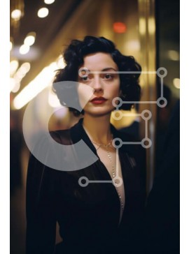 Intra Συλλεκτικό Ξύλινο Παζλ Plywood  4mm - Γυναίκα με μαύρη ενδυμασία σε φωτισμένο δωμάτιο Σε Ξύλινο Κουτί - Διαστάσεις Puzzle: 10x10 cm – 25 κομμάτια