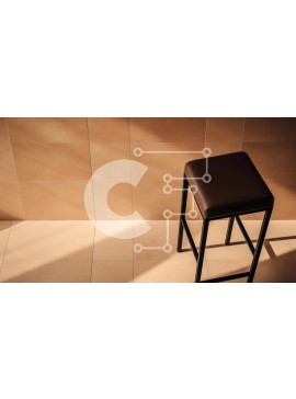 Intra Συλλεκτικό Ξύλινο Παζλ Plywood  4mm - Μαύρο σκαμπό στη μέση του δωματίου με μαύρισμα τοίχους με πλακάκια Σε Ξύλινο Κουτί - Διαστάσεις Puzzle: 10x10 cm – 25 κομμάτια