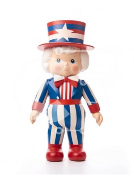 Intra Συλλεκτικό Ξύλινο Παζλ Plywood  4mm - Φιγούρα παιχνιδιού σε πατριωτικό κόκκινο, λευκό και μπλε ντύσιμο Σε Ξύλινο Κουτί - Διαστάσεις Puzzle: 10x10 cm – 25 κομμάτια