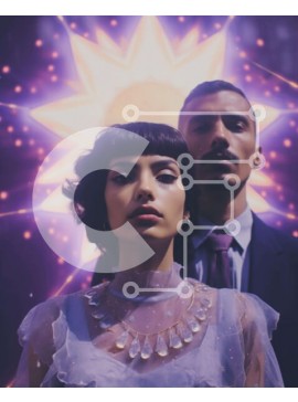 Intra Συλλεκτικό Ξύλινο Παζλ Plywood  4mm - Άνδρας και γυναίκα με επίσημη ενδυμασία σε αφηρημένο φόντο Σε Ξύλινο Κουτί - Διαστάσεις Puzzle: 10x10 cm – 25 κομμάτια