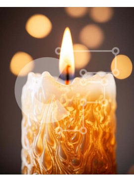 Intra Συλλεκτικό Ξύλινο Παζλ Plywood  4mm - Αναμμένο κερί με πολύχρωμα φώτα Bokeh Σε Ξύλινο Κουτί - Διαστάσεις Puzzle: 10x10 cm – 25 κομμάτια