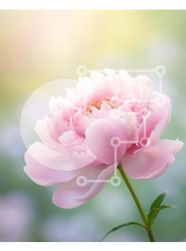 Intra Συλλεκτικό Ξύλινο Παζλ Plywood  4mm - Ροζ λουλούδι παιώνιας σε ένα γαλήνιο περιβάλλον Σε Ξύλινο Κουτί - Διαστάσεις: 10x10 cm – 25 κομμάτια