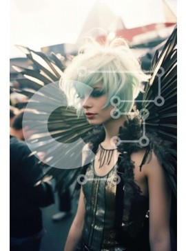 Intra Συλλεκτικό Ξύλινο Παζλ Plywood  4mm - Γυναίκα με περίτεχνο κοστούμι με πολύχρωμα φτερά Σε Ξύλινο Κουτί - Διαστάσεις Puzzle: 10x10 cm – 25 κομμάτια