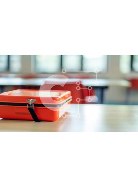 Σετ των 2 Intra Συλλεκτικό Ξύλινο Παζλ Plywood  4mm - Πορτοκαλί κουτί γεύματος σε ξύλινο τραπέζι Σε Ξύλινο Κουτί - Διαστάσεις: 10x10 cm – 25 κομμάτια