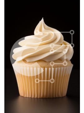 Σετ των 2 Intra Συλλεκτικό Ξύλινο Παζλ Plywood  4mm - Μονό cupcake με λευκό πάγωμα σε μαύρο φόντο Σε Ξύλινο Κουτί - Διαστάσεις: 10x10 cm – 25 κομμάτια