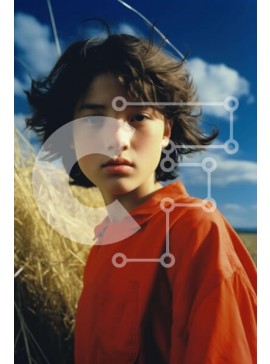 Intra Συλλεκτικό Ξύλινο Παζλ Plywood  4mm - Νεαρό αγόρι που στέκεται μπροστά από το σανό Σε Ξύλινο Κουτί - Διαστάσεις Puzzle: 10x10 cm – 25 κομμάτια