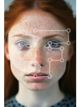 Intra Συλλεκτικό Ξύλινο Παζλ Plywood  4mm - Πορτρέτο γυναίκας με καστανοκόκκινα μαλλιά και φακίδες Σε Ξύλινο Κουτί - Διαστάσεις Puzzle: 10x10 cm – 25 κομμάτια