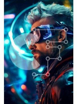 Intra Συλλεκτικό Ξύλινο Παζλ Plywood  4mm - Φουτουριστικός άνθρωπος σε περίτεχνο χώρο Σε Ξύλινο Κουτί - Διαστάσεις Puzzle: 10x10 cm – 25 κομμάτια