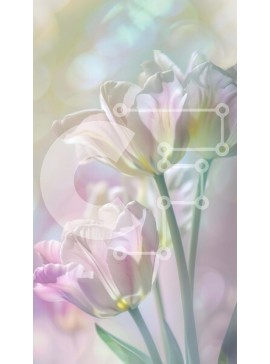 Σετ των 2 Intra Συλλεκτικό Ξύλινο Παζλ Plywood  4mm - Ροζ και λευκές τουλίπες σε γυάλινο βάζο Σε Ξύλινο Κουτί - Διαστάσεις: 10x10 cm – 25 κομμάτια