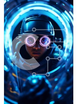 Intra Συλλεκτικό Ξύλινο Παζλ Plywood  4mm - Χαρακτήρας Sci-Fi σε φουτουριστικό περιβάλλον Σε Ξύλινο Κουτί - Διαστάσεις Puzzle: 10x10 cm – 25 κομμάτια