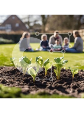 Intra Συλλεκτικό Ξύλινο Παζλ Plywood  4mm - Ομάδα ανθρώπων που κηπουρεύουν στο ανοιχτό πεδίο Σε Ξύλινο Κουτί - Διαστάσεις: 10x10 cm – 25 κομμάτια