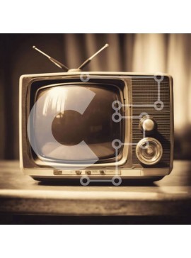 Intra Συλλεκτικό Ξύλινο Παζλ Plywood  4mm - Vintage Σετ τηλεόρασης σε ξύλινο τραπέζι Σε Ξύλινο Κουτί - Διαστάσεις Puzzle: 10x10 cm – 25 κομμάτια