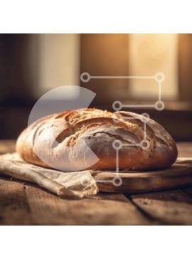 Σετ των 2 Intra Συλλεκτικό Ξύλινο Παζλ Plywood  4mm - Φρεσκοψημένο ψωμί σε ξύλινη σανίδα κοπής Σε Ξύλινο Κουτί - Διαστάσεις: 10x10 cm – 25 κομμάτια