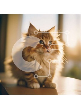 Intra Συλλεκτικό Ξύλινο Παζλ Plywood  4mm - Curious Orange Cat από το Ανοιχτό παράθυρο Σε Ξύλινο Κουτί - Διαστάσεις: 10x10 cm – 25 κομμάτια