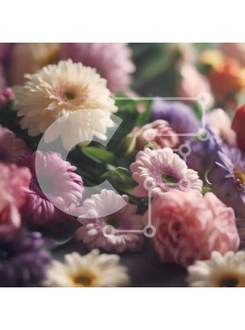 Intra Συλλεκτικό Ξύλινο Παζλ Plywood  4mm - Πολύχρωμο μπουκέτο λουλουδιών σε ξύλινο τραπέζι Σε Ξύλινο Κουτί - Διαστάσεις: 10x10 cm – 25 κομμάτια