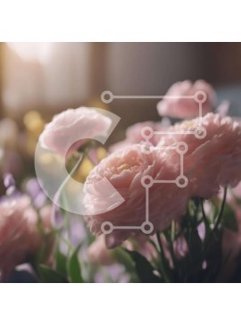 Intra Συλλεκτικό Ξύλινο Παζλ Plywood  4mm - Βάζο με ροζ λουλούδια με το φως του ήλιου Σε Ξύλινο Κουτί - Διαστάσεις: 10x10 cm – 25 κομμάτια