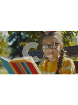 Intra Συλλεκτικό Ξύλινο Παζλ Plywood  4mm - Νεαρό κορίτσι που διαβάζει βιβλία σε εξωτερικούς χώρους Σε Ξύλινο Κουτί - Διαστάσεις Puzzle: 10x10 cm – 25 κομμάτια