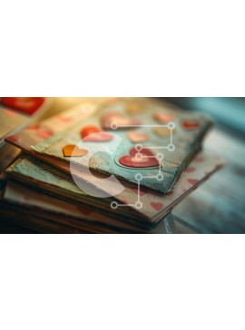 Intra Συλλεκτικό Ξύλινο Παζλ Plywood  4mm - Πολύχρωμη στοίβα καρτών σε σχήμα καρδιάς Σε Ξύλινο Κουτί - Διαστάσεις Puzzle: 10x10 cm – 25 κομμάτια