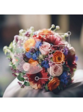 Σετ των 2 Intra Συλλεκτικό Ξύλινο Παζλ Plywood  4mm - Πολύχρωμο μπουκέτο λουλουδιών στο κρεβάτι Σε Ξύλινο Κουτί - Διαστάσεις: 10x10 cm – 25 κομμάτια