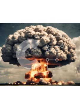 Intra Συλλεκτικό Ξύλινο Παζλ Plywood  4mm - Πυρηνική έκρηξη σε ανοιχτό πεδίο Σε Ξύλινο Κουτί - Διαστάσεις Puzzle: 10x10 cm – 25 κομμάτια