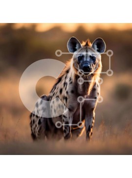 Intra Συλλεκτικό Ξύλινο Παζλ Plywood  4mm - Η περίεργη ύαινα στο λιβάδι Σε Ξύλινο Κουτί - Διαστάσεις: 10x10 cm – 25 κομμάτια