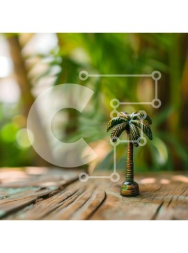 Intra Συλλεκτικό Ξύλινο Παζλ Plywood  4mm - Ήσυχη σκηνή με φοίνικες Σε Ξύλινο Κουτί - Διαστάσεις: 10x10 cm – 25 κομμάτια