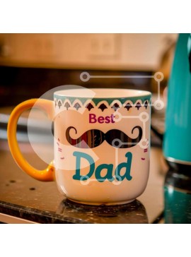 Intra Συλλεκτικό Ξύλινο Παζλ Plywood  4mm - Κούπα καφέ «Καλύτερος Μπαμπάς» για την Ημέρα του Πατέρα Σε Ξύλινο Κουτί - Διαστάσεις Puzzle: 10x10 cm – 25 κομμάτια