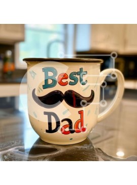 Σετ των 2 Intra Συλλεκτικό Ξύλινο Παζλ Plywood  4mm - Καλύτερη κούπα καφέ Dad Σε Ξύλινο Κουτί - Διαστάσεις: 10x10 cm – 25 κομμάτια