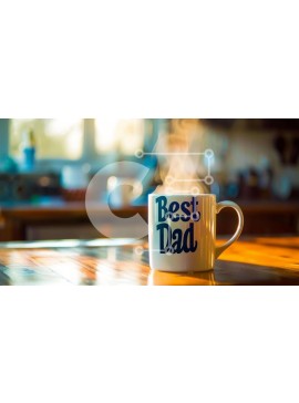 Intra Συλλεκτικό Ξύλινο Παζλ Plywood  4mm - Καλύτερη κούπα καφέ Dad Σε Ξύλινο Κουτί - Διαστάσεις Puzzle: 10x10 cm – 25 κομμάτια