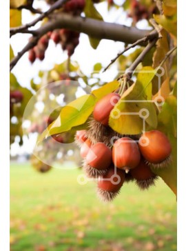 Σετ των 2 Intra Συλλεκτικό Ξύλινο Παζλ Plywood  4mm - Κλαδί δέντρου με καρπούς κοκκινοκαφέ Σε Ξύλινο Κουτί - Διαστάσεις: 10x10 cm – 25 κομμάτια