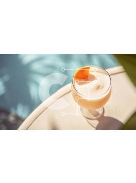 Σετ των 2 Intra Συλλεκτικό Ξύλινο Παζλ Plywood  4mm - Δροσιστικό ποτό πορτοκαλιού δίπλα στην πισίνα Σε Ξύλινο Κουτί - Διαστάσεις: 10x10 cm – 25 κομμάτια