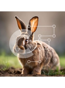 Intra Συλλεκτικό Ξύλινο Παζλ Plywood  4mm - Περίεργο καφέ κουνέλι που κάθεται στη βρωμιά Σε Ξύλινο Κουτί - Διαστάσεις: 10x10 cm – 25 κομμάτια