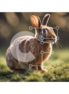 Intra Συλλεκτικό Ξύλινο Παζλ Plywood  4mm - Κοντινό πλάνο ενός κουνελιού στη φύση Σε Ξύλινο Κουτί - Διαστάσεις: 10x10 cm – 25 κομμάτια