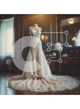 Σετ των 2 Intra Συλλεκτικό Ξύλινο Παζλ Plywood  4mm - Νυφικό μανεκέν σε κομψά διακοσμημένο δωμάτιο Σε Ξύλινο Κουτί - Διαστάσεις: 10x10 cm – 25 κομμάτια