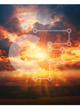 Σετ των 2 Intra Συλλεκτικό Ξύλινο Παζλ Plywood  4mm - Όμορφο ηλιοβασίλεμα με πολύχρωμα σύννεφα Σε Ξύλινο Κουτί - Διαστάσεις: 10x10 cm – 25 κομμάτια