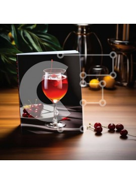 Σετ των 2 Intra Συλλεκτικό Ξύλινο Παζλ Plywood  4mm - Ποτήρι υγρό με κεράσια και λεμόνια Σε Ξύλινο Κουτί - Διαστάσεις: 10x10 cm – 25 κομμάτια