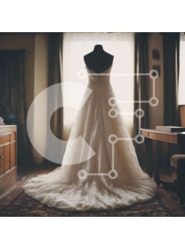 Σετ των 2 Intra Συλλεκτικό Ξύλινο Παζλ Plywood  4mm - Νυφικό που εμφανίζεται μπροστά από ένα παράθυρο Σε Ξύλινο Κουτί - Διαστάσεις: 10x10 cm – 25 κομμάτια