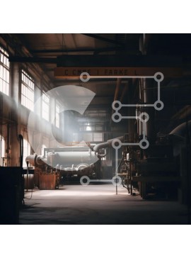 Intra Συλλεκτικό Ξύλινο Παζλ Plywood  4mm - Βιομηχανική Εγκατάσταση με Μηχανήματα και Εξοπλισμό Σε Ξύλινο Κουτί - Διαστάσεις Puzzle: 10x10 cm – 25 κομμάτια