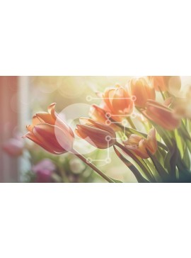 Intra Συλλεκτικό Ξύλινο Παζλ Plywood  4mm - Ροζ τουλίπες σε περβάζι παραθύρου Σε Ξύλινο Κουτί - Διαστάσεις: 10x10 cm – 25 κομμάτια