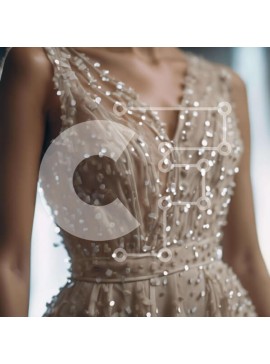 Σετ των 2 Intra Συλλεκτικό Ξύλινο Παζλ Plywood  4mm - Γυναίκα με κομψό μπεζ φόρεμα με πούλιες Σε Ξύλινο Κουτί - Διαστάσεις: 10x10 cm – 25 κομμάτια