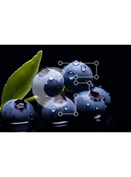 Σετ των 2 Intra Συλλεκτικό Ξύλινο Παζλ Plywood  4mm - Φρέσκα βακκίνια με σταγονίδια νερού σε μαύρο φόντο Σε Ξύλινο Κουτί - Διαστάσεις: 10x10 cm – 25 κομμάτια