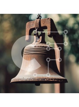 Intra Συλλεκτικό Ξύλινο Παζλ Plywood  4mm - Vintage σκουριασμένο κουδούνι που κρέμεται από μεταλλικό στύλο Σε Ξύλινο Κουτί - Διαστάσεις Puzzle: 10x10 cm – 25 κομμάτια