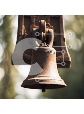 Intra Συλλεκτικό Ξύλινο Παζλ Plywood  4mm - Σκουριασμένο κουδούνι που κρέμεται στη φύση Σε Ξύλινο Κουτί - Διαστάσεις: 10x10 cm – 25 κομμάτια