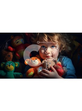 Intra Συλλεκτικό Ξύλινο Παζλ Plywood  4mm - Νεαρό αγόρι που παίζει με τα αρκουδάκια Σε Ξύλινο Κουτί - Διαστάσεις Puzzle: 10x10 cm – 25 κομμάτια