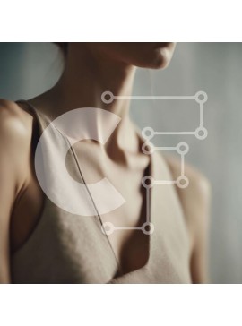 Intra Συλλεκτικό Ξύλινο Παζλ Plywood  4mm - Γυναίκα με κατάλευκη μπλούζα που κοιτάζει μακριά Σε Ξύλινο Κουτί - Διαστάσεις Puzzle: 10x10 cm – 25 κομμάτια